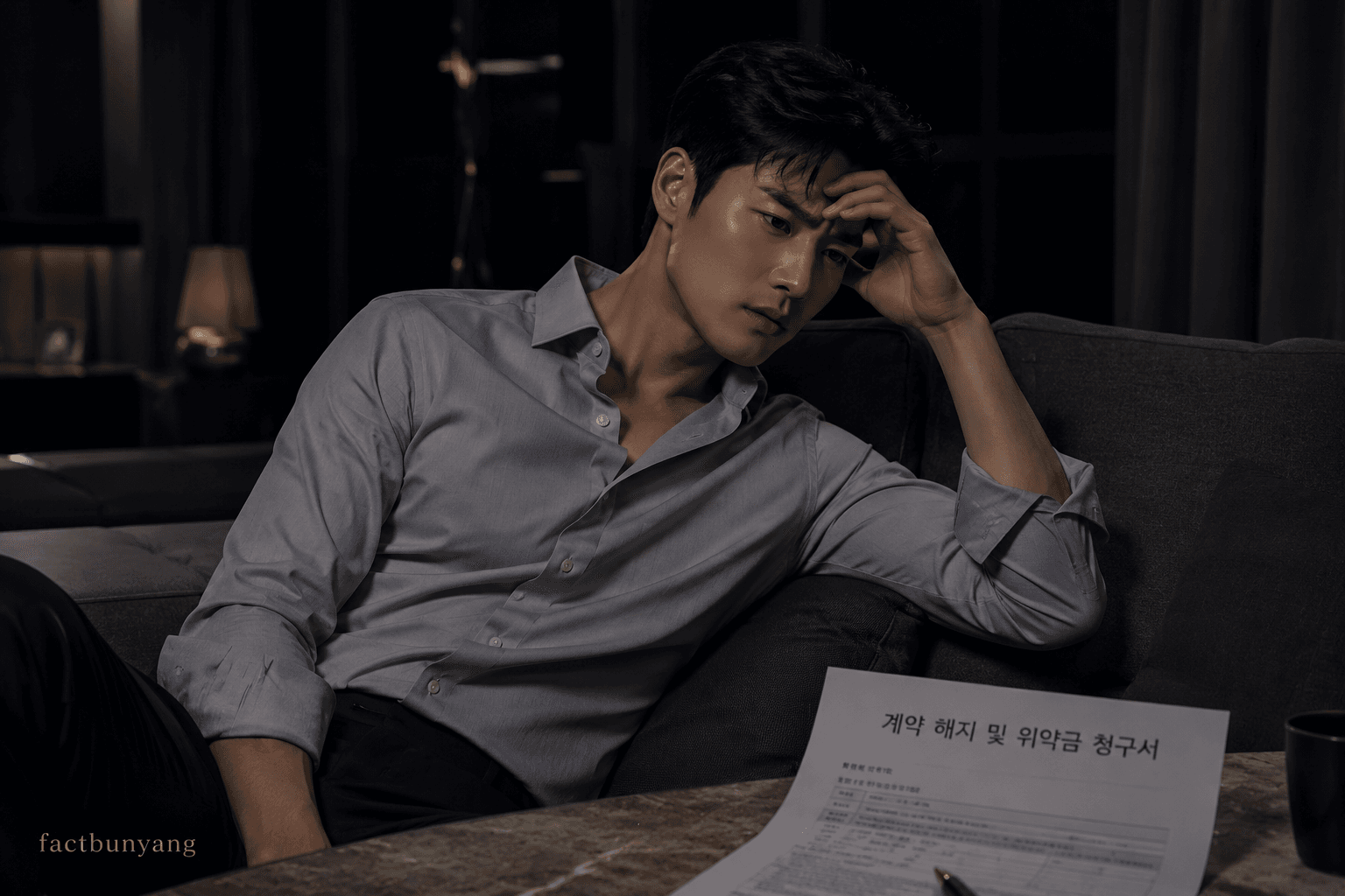 프리미엄 보장 각서 이행 불능 사태 직후 시행사로부터 계약 해제 유예 거부 및 위약금 강제 귀속 통지서를 전달받고 고립된 주 채무자