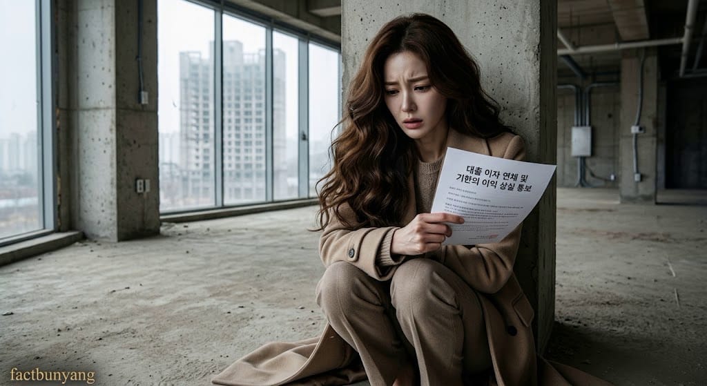 임대수익 보장 각서 불이행 처분 후 상권 공실 조건에서 제1금융권의 잔금 대출 원리금 독촉 채권 문서를 확인하는 소유주