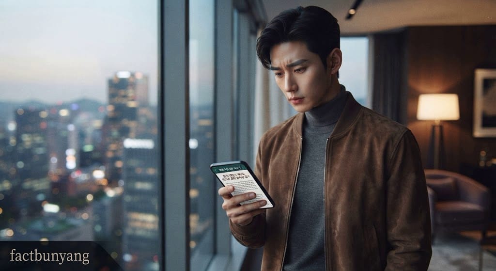 하자 보수 이행 지연에 따른 지연손해금 대조 지표를 확인하는 남성