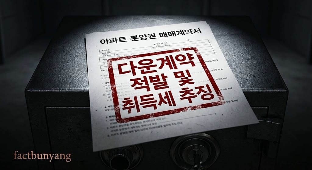 다운계약서 적발 시 비과세 박탈과 가산세 추징을 보여주는 무거운 서류