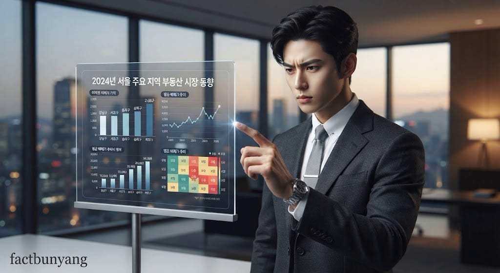 마이너스 프리미엄 하락 지표를 확인하는 모습