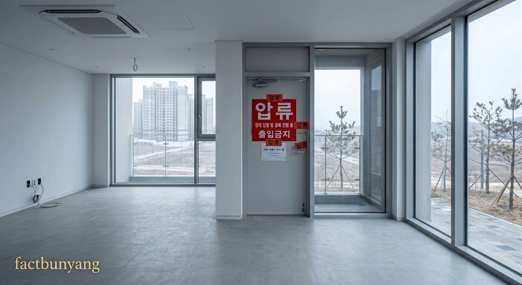 분양권 명의대여 사기극의 결말인 압류 딱지가 붙은 텅 빈 깡통 신축 아파트