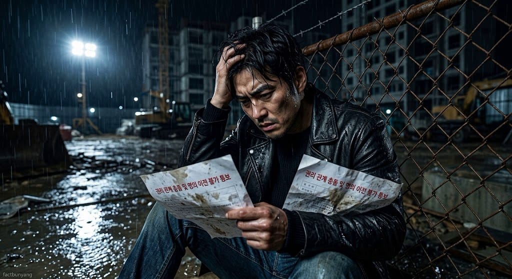 동일 호실을 여러 명에게 판 분양권 이중계약으로 인해 주체 측으로부터 승인 거부 통보를 받고 권리 상실에 낙담한 매수인