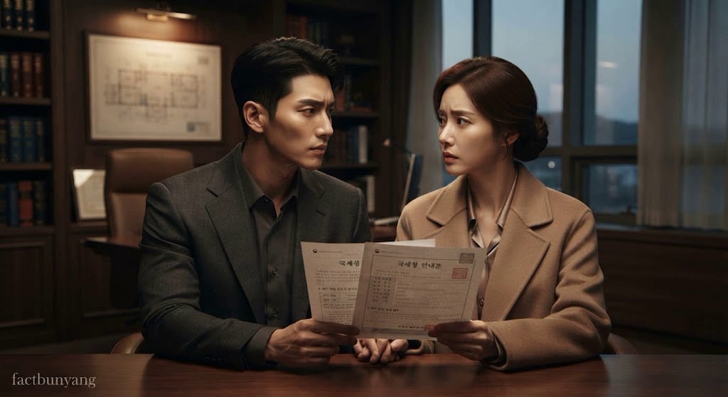주거용 오피스텔 세무조사 통지서를 검토하고 가산세 방어책을 조율하는 부부