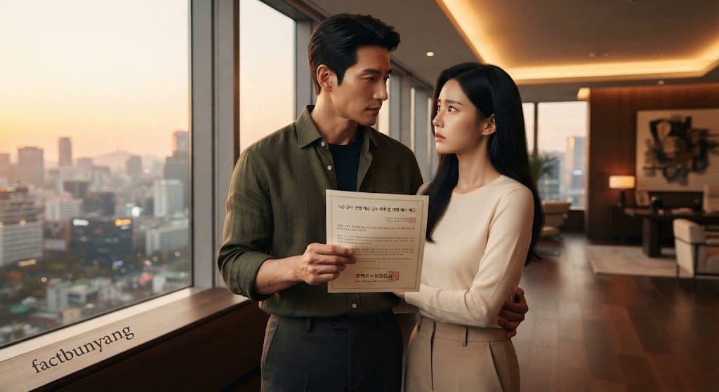불법 전매 특약으로 인한 계약 해제 거부 최고서를 수령하고 대책을 조율하는 부부