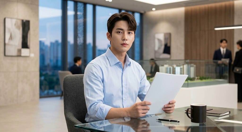 청약 가점 계산기 부양가족 수 오류에 따른 소명 거절 통보서를 검토하는 20대 남성
